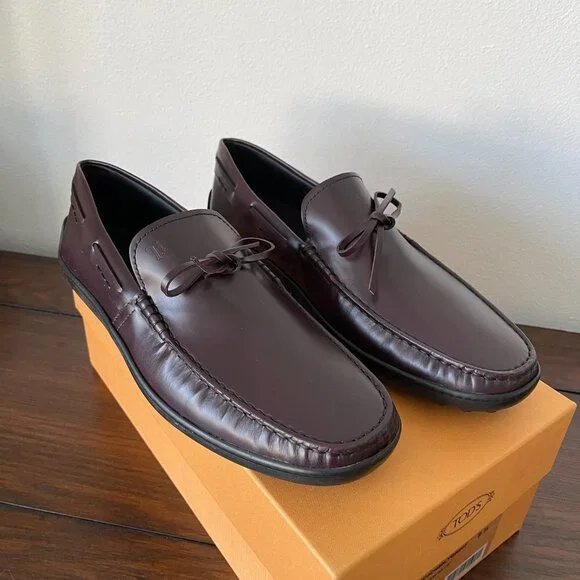 Tod's Italy Maroon Red Leather Driver Loafer shoe, XXM15C0CN50LYGR807, sz 9.5